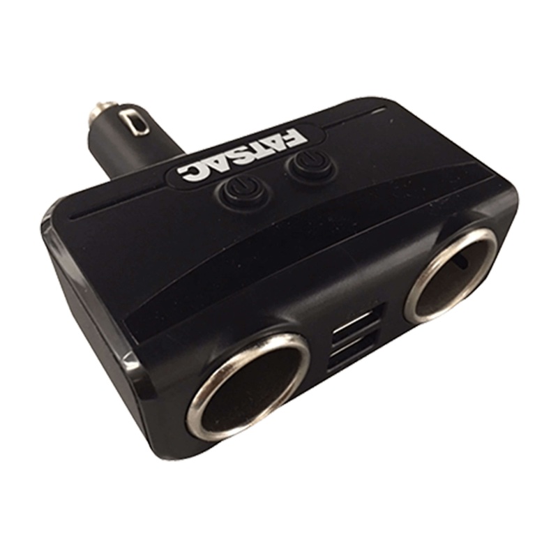 Fly High Fat Sac Twin Socket Splitter w/Dual USB Ports – S1005