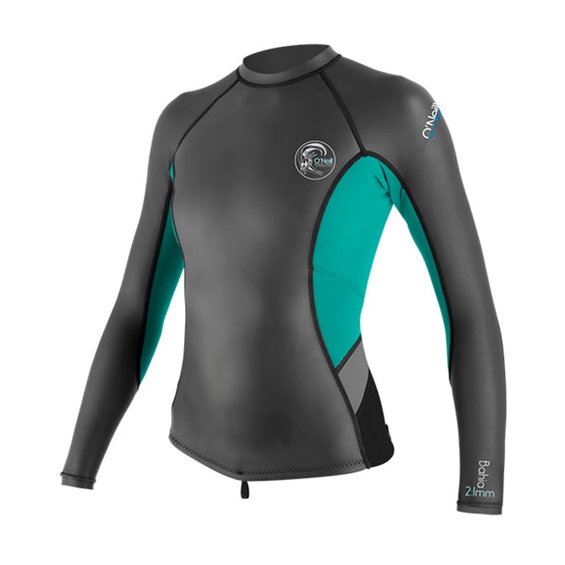 O’Neill Women’s Bahia 2/1MM Jacket (Black/Light Aqua/Lunar)