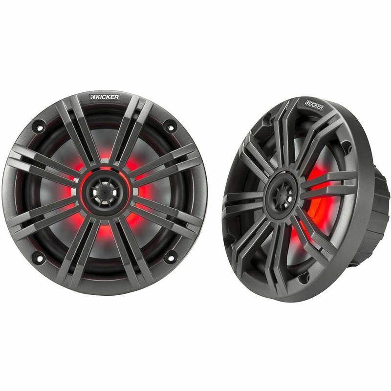 Kicker KM 6.5″ LED Coaxial In-Boat Speakers