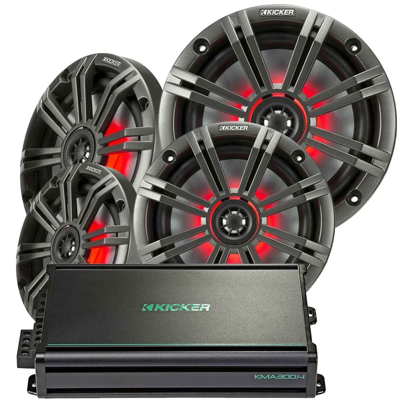 Kicker KM 6.5″ LED In-Boat Speakers Package (Set of 4)