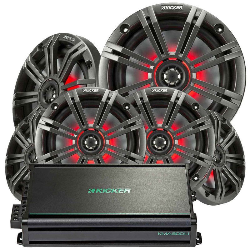 Kicker KM 6.5″ LED In-Boat Speakers Package (Set of 6)