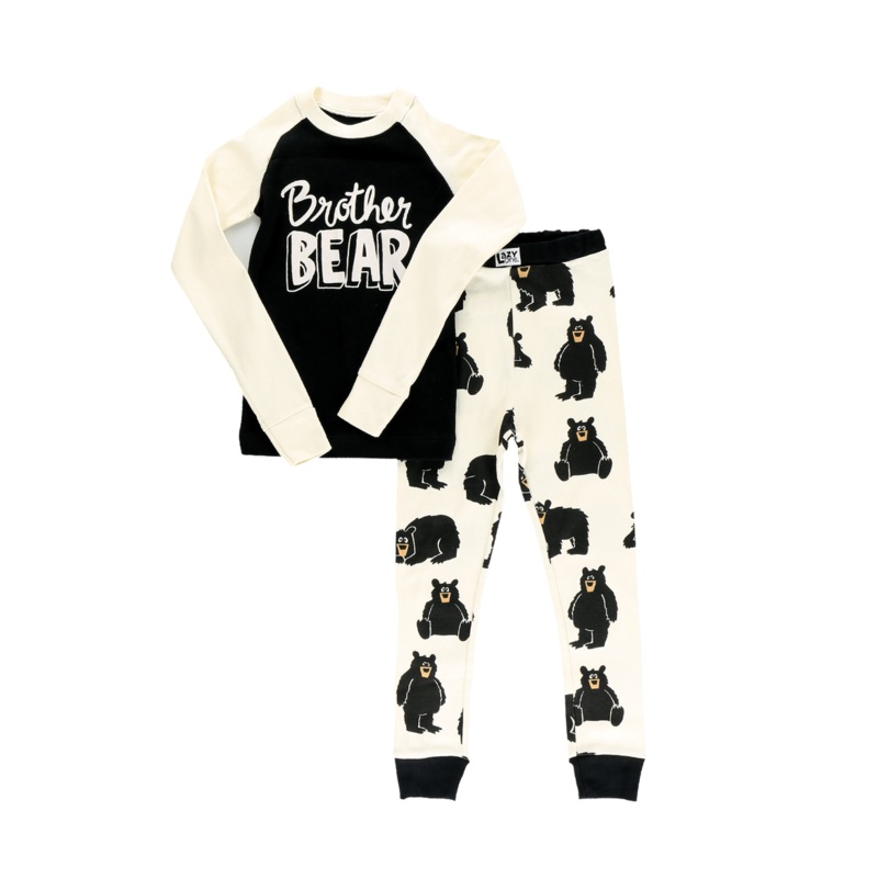 Lazyone Brother Bear Kid Long Sleeve Pajama Set