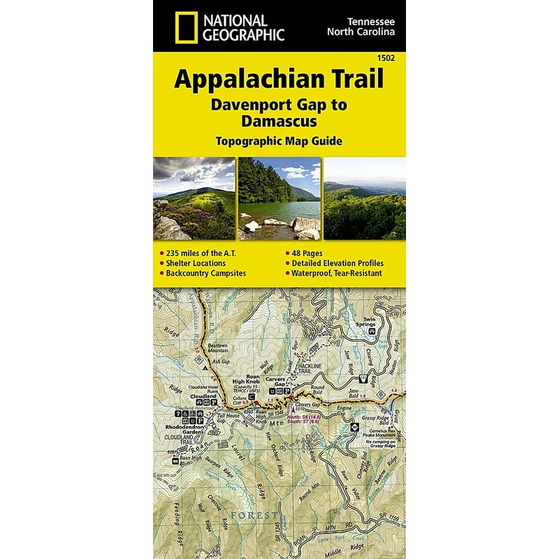 Appalachian Trail, Davenport Gap to Damacus Map 1502
