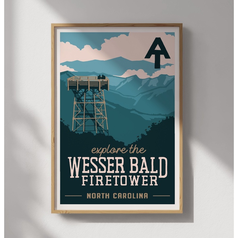 Explore Wesser Bald Fire Tower on the Appalachian Trail Wall Art