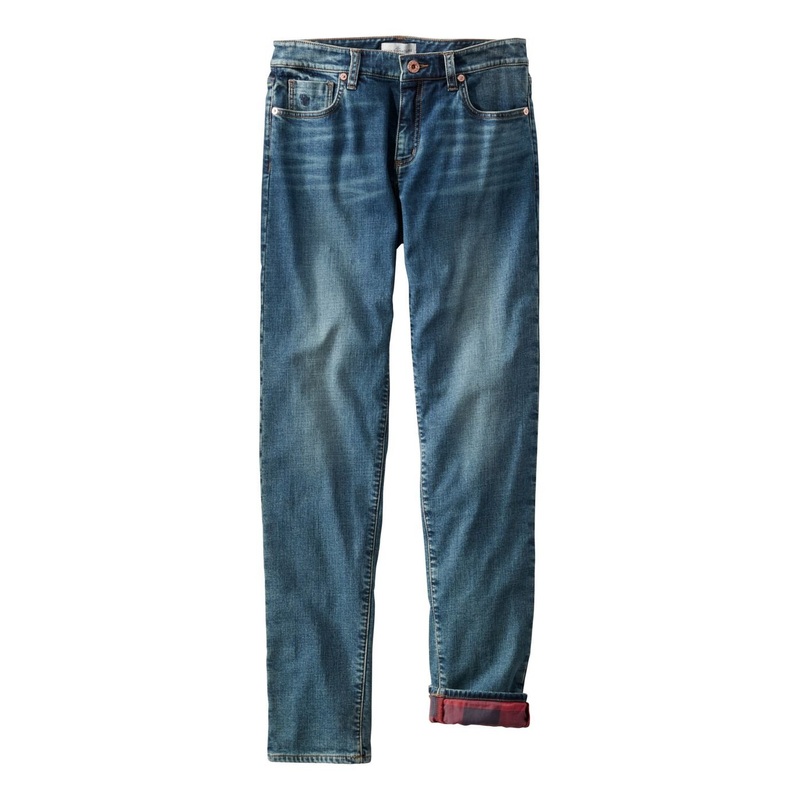 L.L.Bean Women’s Signature Lined Boyfriend Jeans, Low-Rise Straight-Leg Flannel-Lined