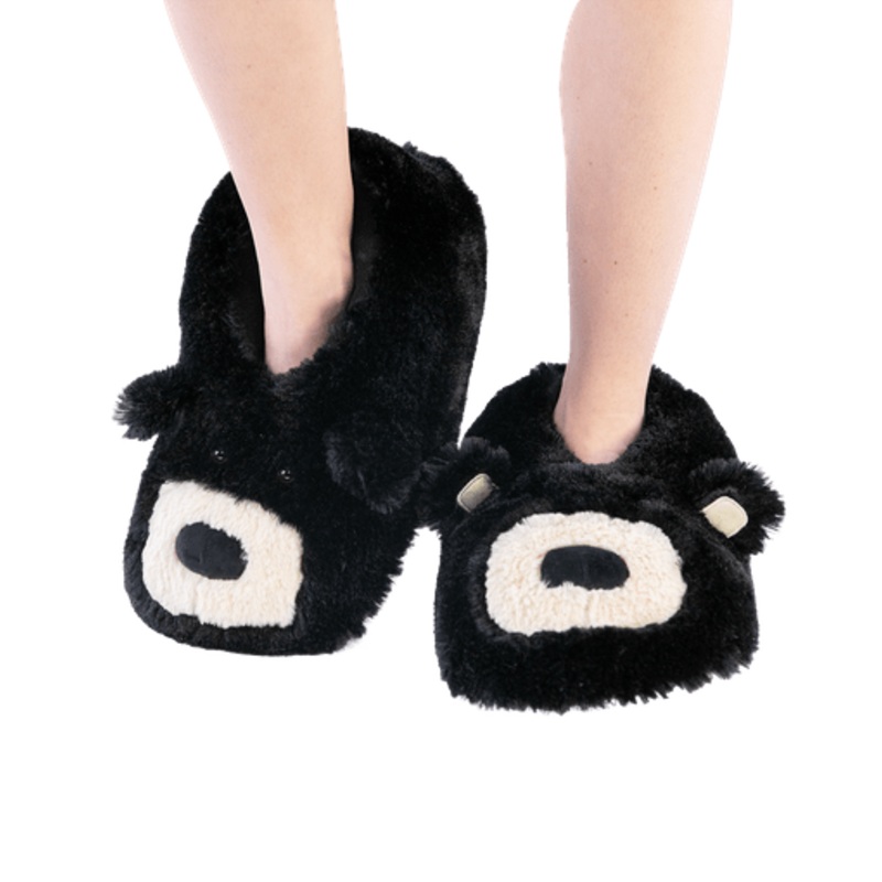 Lazyone Black Bear Critter Slippers