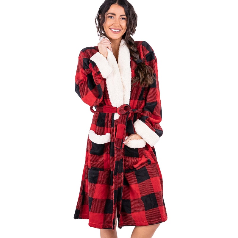 Lazyone Women’s Moose Plaid Robe