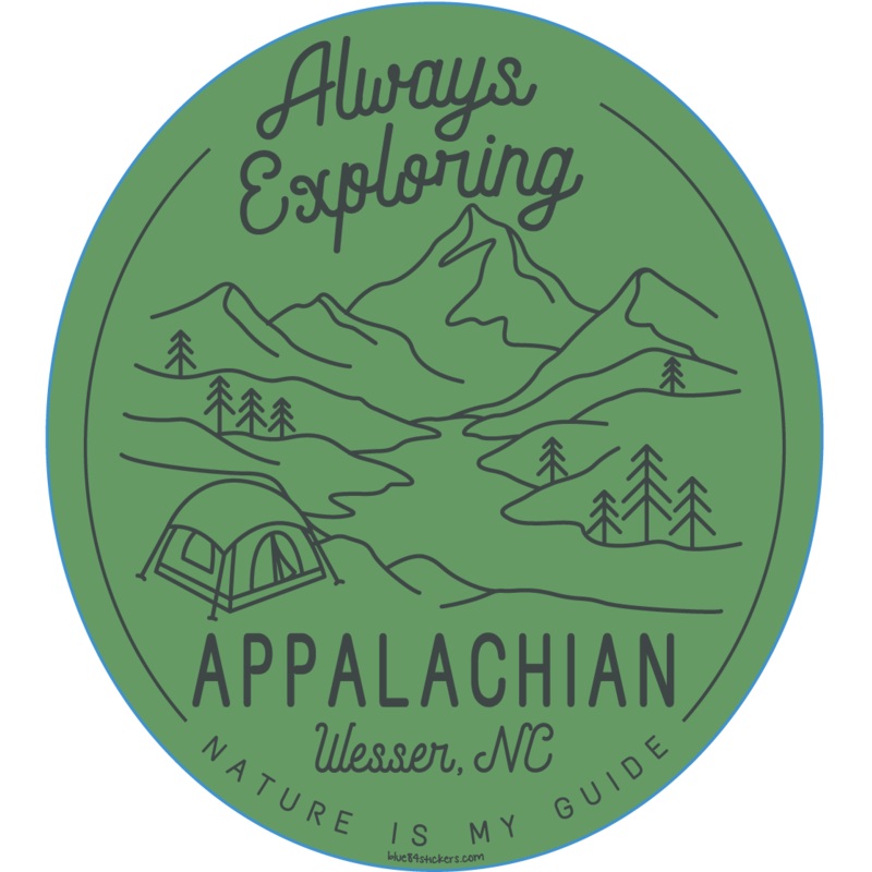 NOC Lakeshirts Stickers, Always Exploring Appalachia