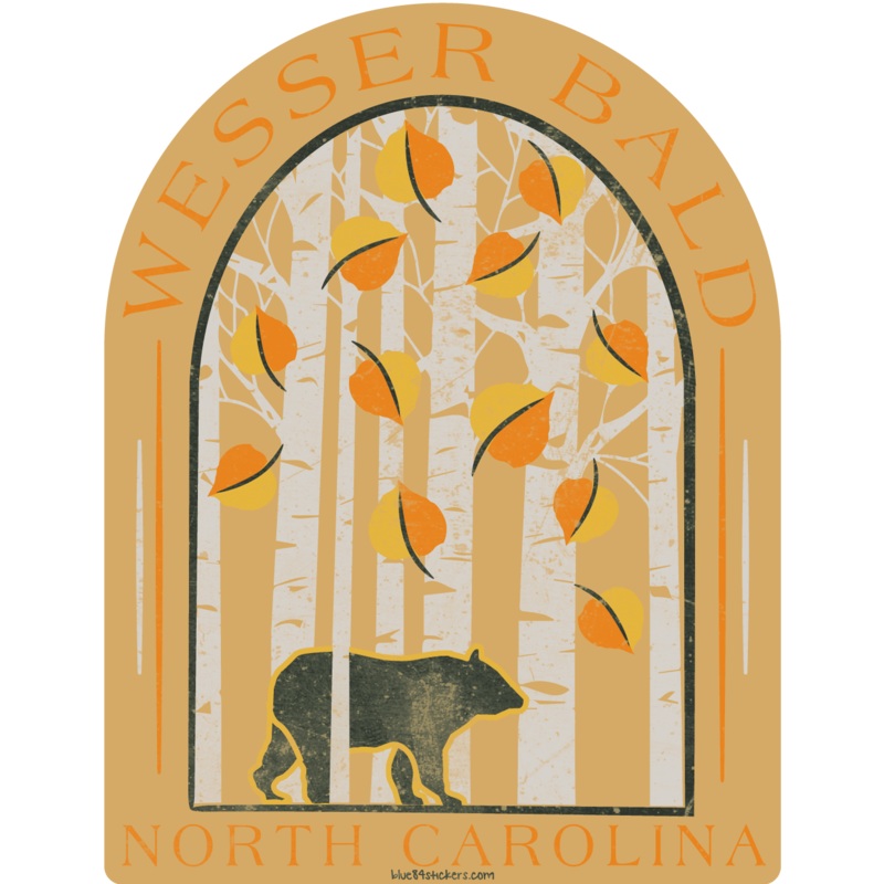 NOC Lakeshirts Stickers, Wesser Bald Bear in the Pines