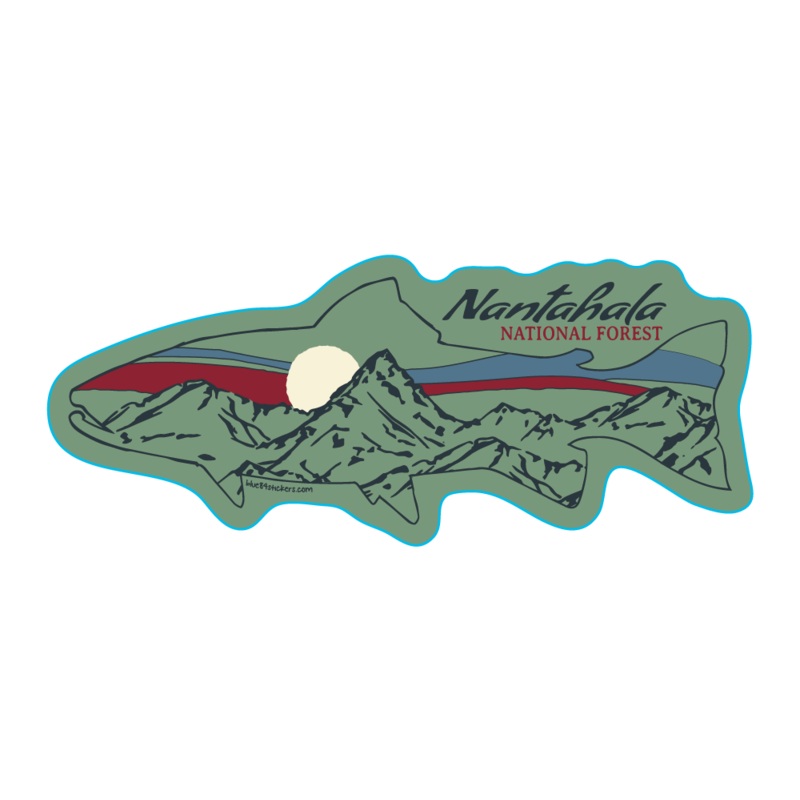 NOC Lakeshirts Stickers, Whymer Trout/Mtns FF