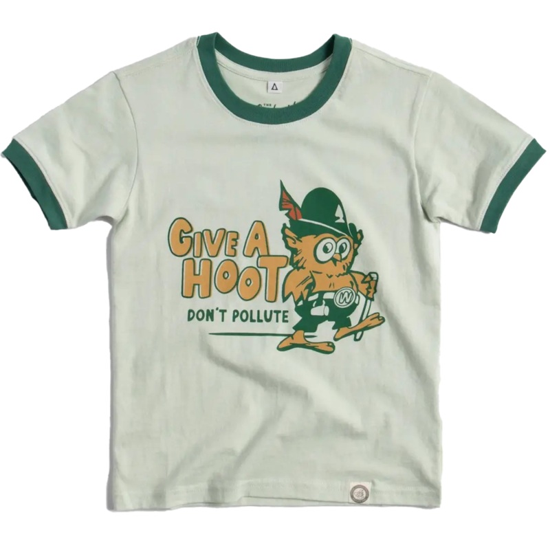 Landmark Project Give A Hoot, Don’t Pollute Youth Short Sleeve Ringer Tee