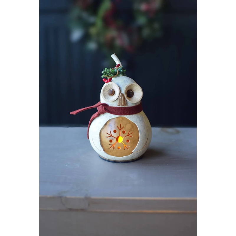 MG Small Handcrafted Gourd, Olwen Owl