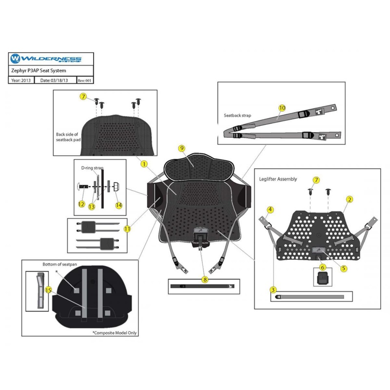 Wilderness Systems Phase 3 AirPro, Touring Leglifter Strap