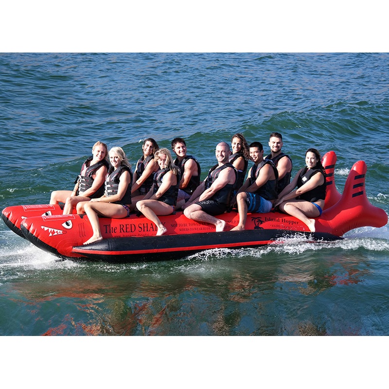Island Hopper Red Shark Heavy Commercial Banana Sled – 10 person