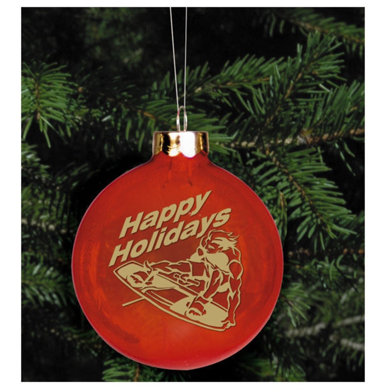 Wakeboard Glass Christmas Ornament