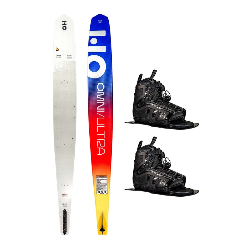 HO Omni Ultra White Slalom Ski w/ Double Stance 130 Bindings