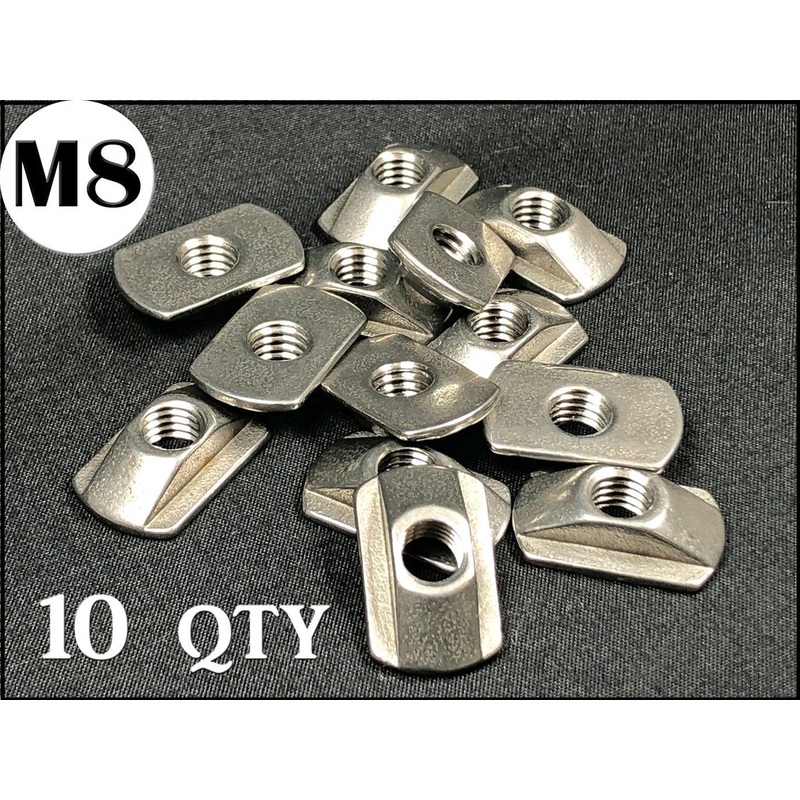 M8 T-Nuts Stainless Steel Sets of 10