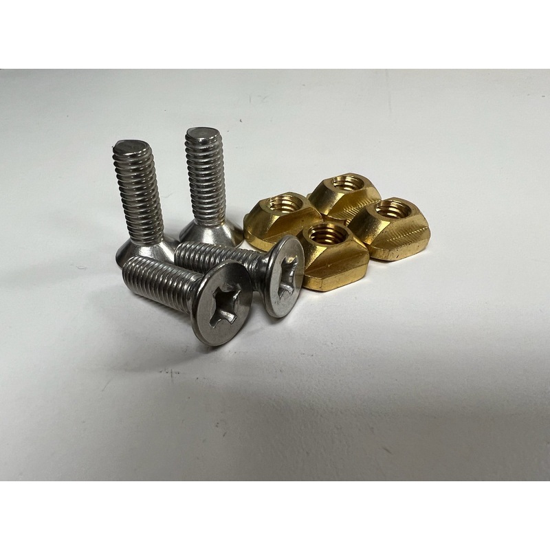 Brass M8 Hydrofoil Track Hardware Set- Phillips