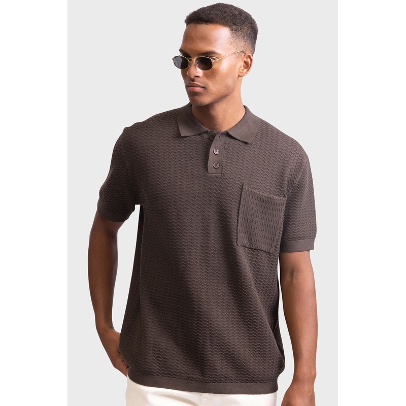 REDEFINED REBEL – RRFERNANDO KNIT POLO – TURKISH COFFEE