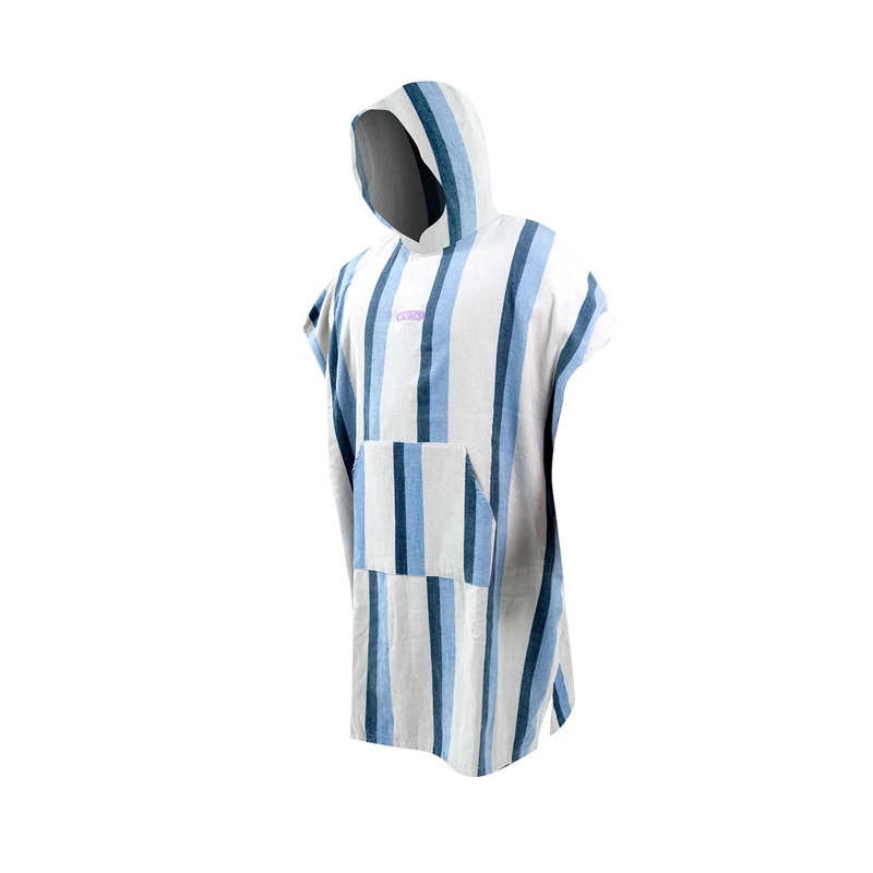 FCS – TOWEL PONCHO – STRIPED TEAL