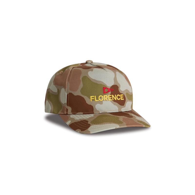 FLORENCE MARINE X – LOGO TWILL HAT – ARID TAN CAMO