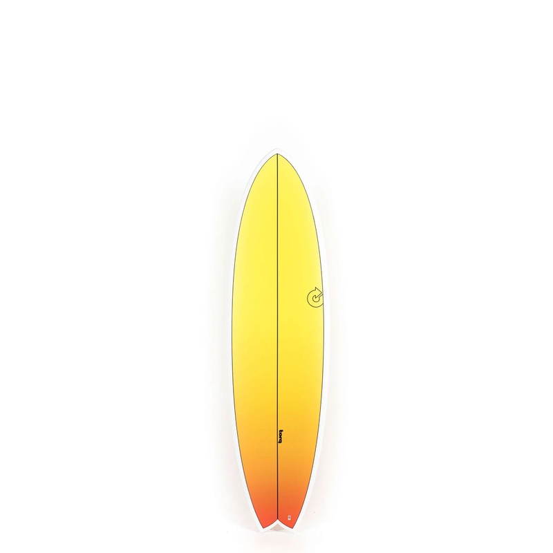 Torq Surfboards – MODFISH – Yellow Orange Retro Fade – 6’10” x 21 3/4 x 2 3/4 – 46L