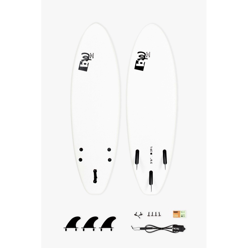 BW SOFT 5’6″ BEGINNER PACK | Softboard + Leash + Fins + Wax
