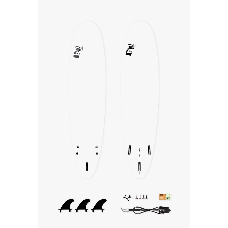 BW SOFT 8’0″ BEGINNER PACK | Softboard + Leash + Fins + Wax