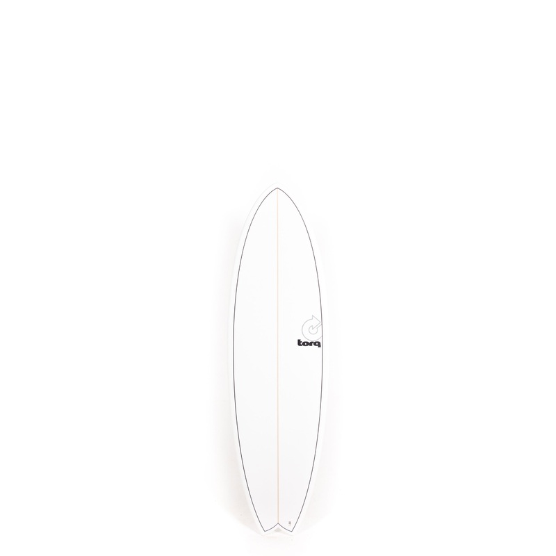 Torq Surfboards – MODFISH – White Pinline – 5’11” x 20 3/8 x 2 1/2 – 33.2L