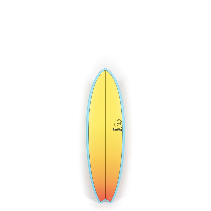 Torq Surfboards – MODFISH – Yellow Orange Fade – 5’11” x 20 3/8 x 2 1/2 – 33.2L