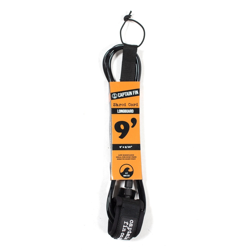 CAPTAIN FIN – CF LEASH SHRED CORD 9 STANDARD – Black