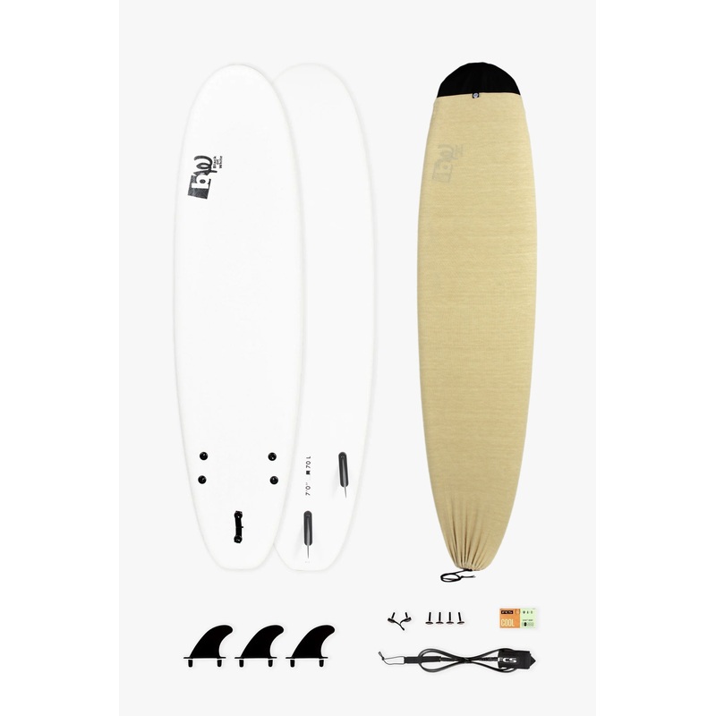 BW SOFT 7’0″ BEGINNER PACK | Softboard + Leash + Fins + Wax + Boardsock