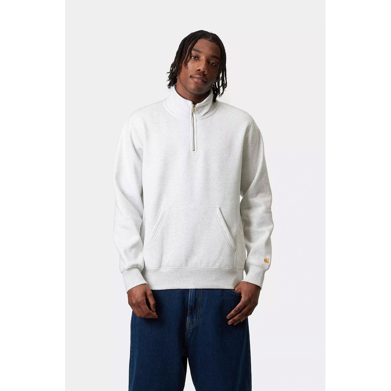 CARHARTT WIP – CHASE NECK ZIP SWEAT – ASH HEATHER