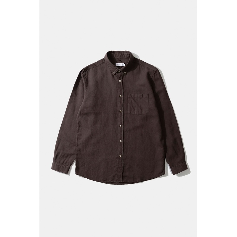 EDMMOND – LINEN SHIRT – PLAIN CHOCOLATE