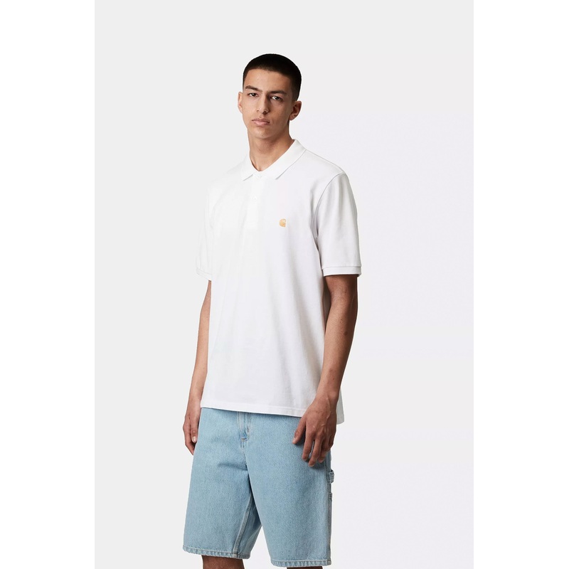CARHARTT WIP – CHASE PIQUE POLO – WHITE