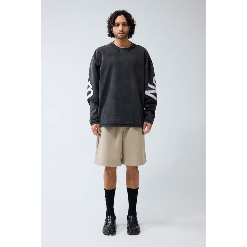 NEW AMSTERDAM SURF ASSOCIATION – BIG LOGO CREWNECK – WASHED BLACK