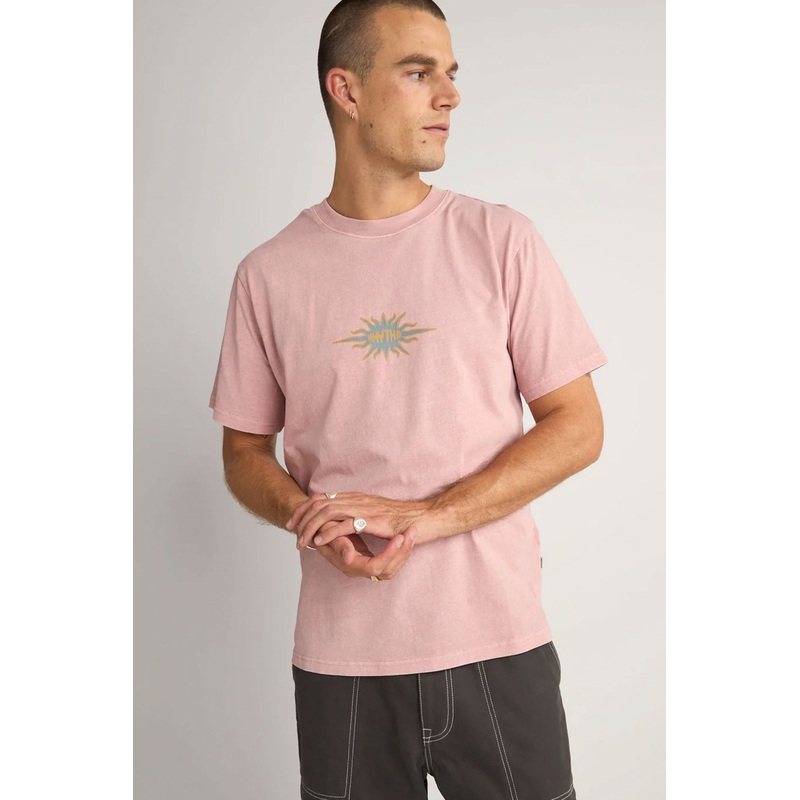RHYTHM – FLAME PRINTED VINTAGE T-SHIRT – MAUVE