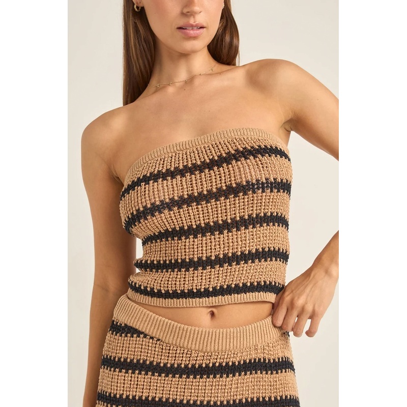 RHYTHM – SOL STRIPE STRAPLESS KNIT TOP