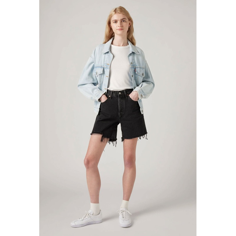 LEVIS – 501 MID THIGH SHORT – LUNAR BLACK