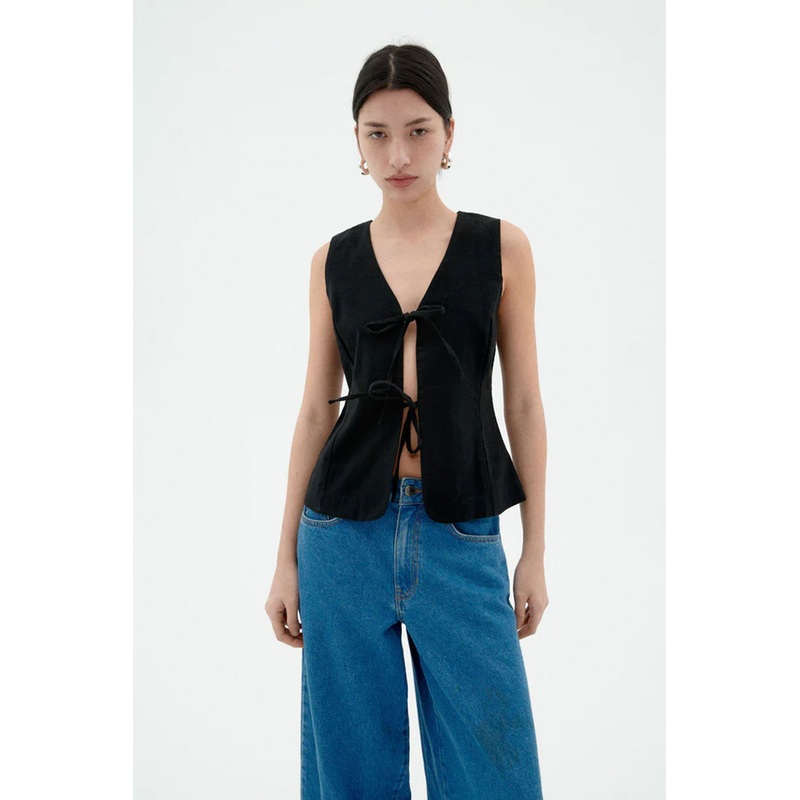 THINKING MU – ELISE TOP – BLACK