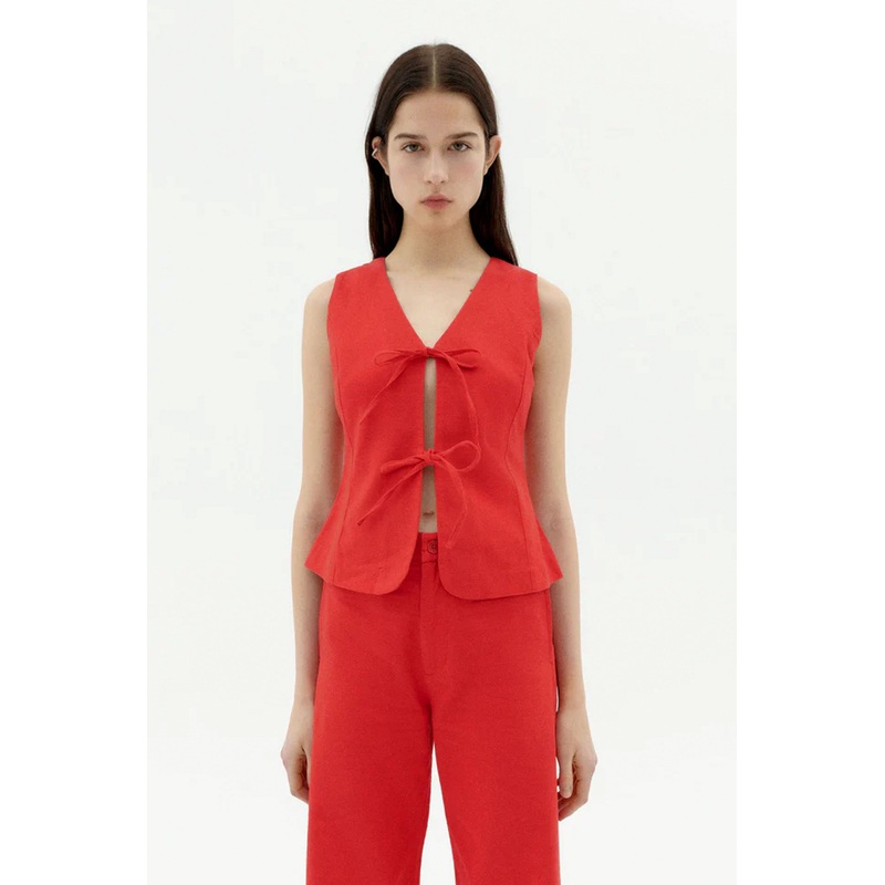THINKING MU – ELISE TOP – FIERY RED