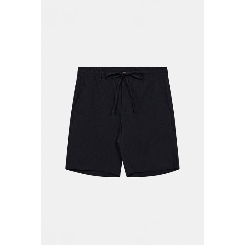 ANERKJENDT – AKLT JAMES LINEN SHORTS – CAVIAR