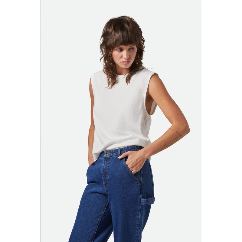 BRIXTON – CAREFREE ORGANIC MUSCLE – OFF WHITE