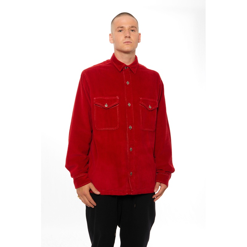 PUKAS – CORDUROY CONTRAST JACKET – TURBO RED