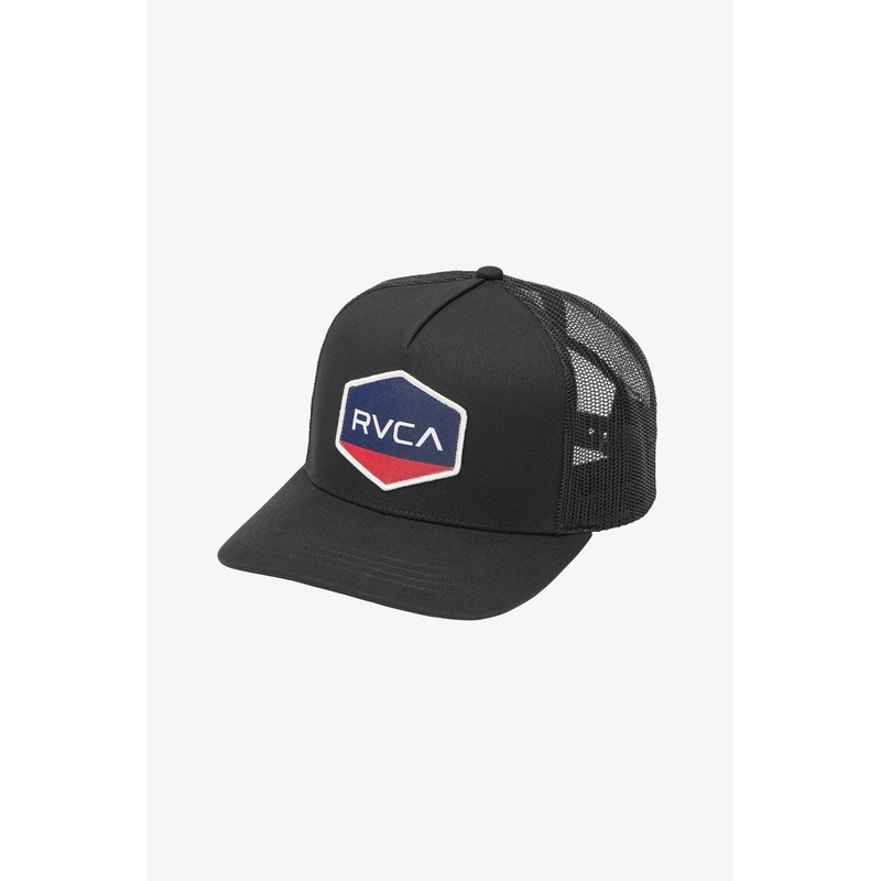 RVCA – COMMONWEALTH CURVED TRUCKER – BLACK